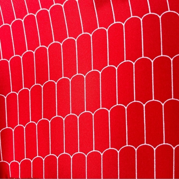 Loft Size: M geometric red long sleeve button up blouse - Picture 6 of 8